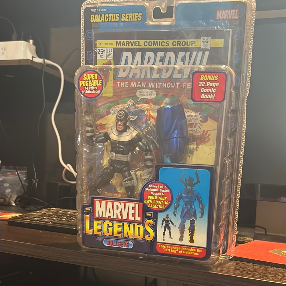 Marvel Legends Bullseye Figure with Comic - Blue and Black